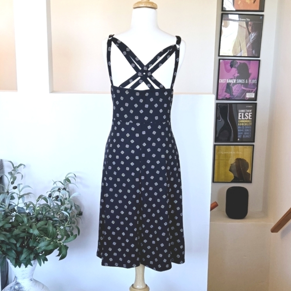 🏷️NINA BRITTON Knit Stretch Fit/Flare Criss Cross Back Casual Dress Size 2X - Picture 9 of 14